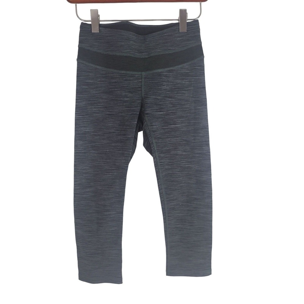 Lucy Legging Capri XS Womens Heathered Grey Black Skinny Leg Mid Rise Athletic
